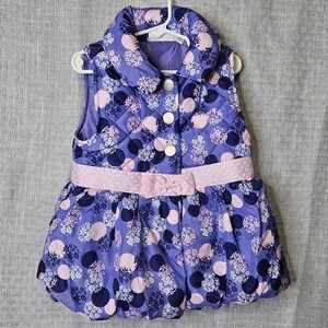 Kids Headquarters girls' size 6x purple and pink floral‎ puffer vest.